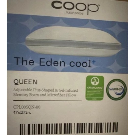 Coop Home Goods Cool+ Almohada Ajustable Talla Queen Plus Gel Espuma con Memoria Nuevo en Caja