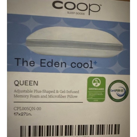 Coop Home Goods Cool+ Almohada Ajustable Talla Queen Plus Gel Espuma con Memoria Nuevo en Caja