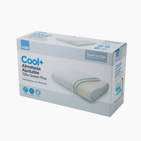 Coop Home Goods Cool+ Almohada Ajustable Talla Queen Plus Gel Espuma con Memoria Nuevo en Caja