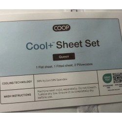 Juego de sábanas de refrigeración Coop+ Home Goods tamaño queen 4 piezas CoolSpa blanco nuevo en caja