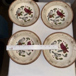 Cuatro platos/tazones de sopa/pasta Sonoma Home Goods con patrón de 'Knollwood'