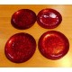 Juego de platos de metal/vidrio plateado rojo rubí/rojo para el hogar