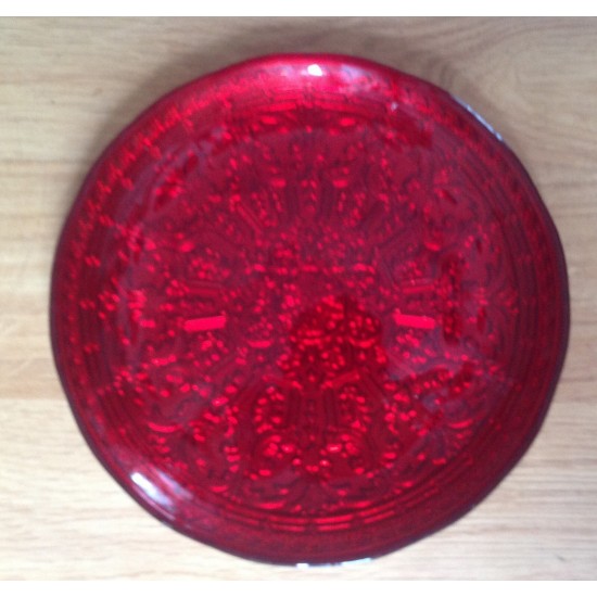 Juego de platos de metal/vidrio plateado rojo rubí/rojo para el hogar