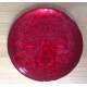 Juego de platos de metal/vidrio plateado rojo rubí/rojo para el hogar