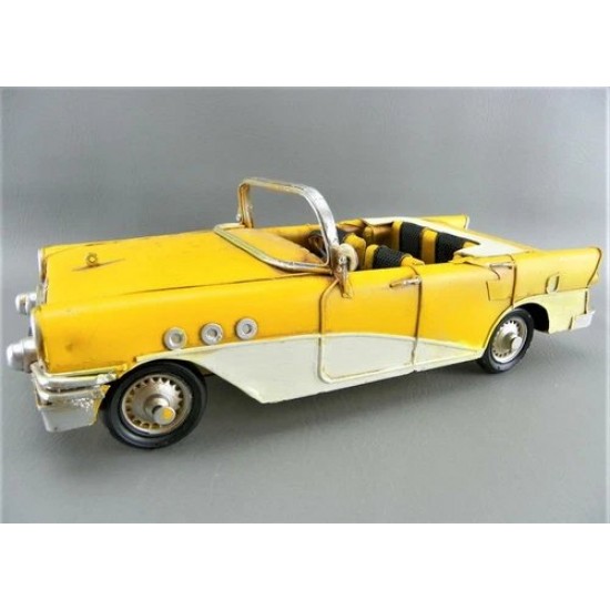 Home Goods Metal Clásico Años 50 Amarillo Chevy Buick Convertible Coche 12
