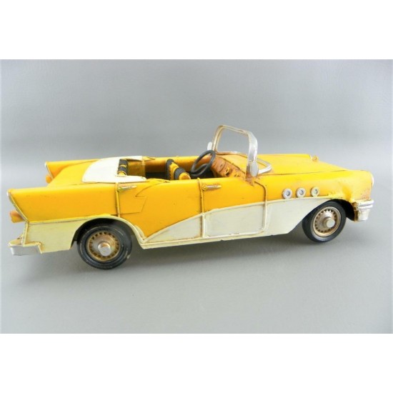 Home Goods Metal Clásico Años 50 Amarillo Chevy Buick Convertible Coche 12