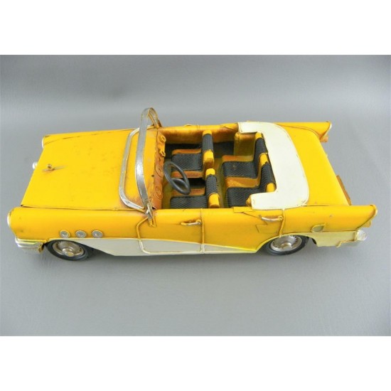 Home Goods Metal Clásico Años 50 Amarillo Chevy Buick Convertible Coche 12