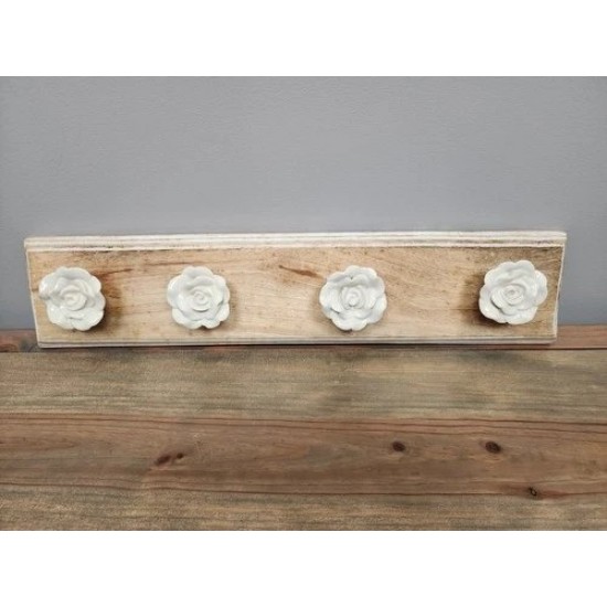 Ganchos de pared rosas decorativas para artículos para el hogar 17,5