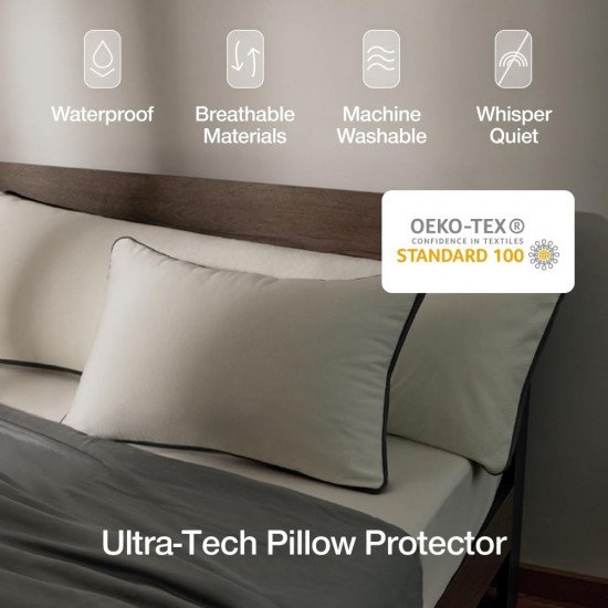 Protector de almohada corporal Coop Home Goods Ultra-Tech para almohadas de espuma viscoelástica, Waterp