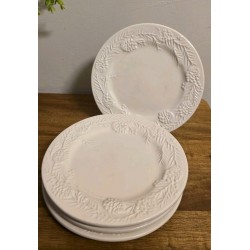 Juego de 4 platos de ensalada Sonoma Home Goods BLANCO en relieve PINECONE 8