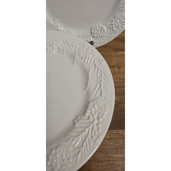 Juego de 4 platos de ensalada Sonoma Home Goods BLANCO en relieve PINECONE 8
