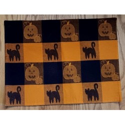 Juego de dos manteles individuales Sonoma Home Goods Halloween Jack-o-lantern calabaza