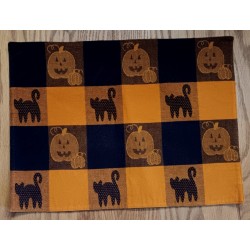 Juego de dos manteles individuales Sonoma Home Goods Halloween Jack-o-lantern calabaza