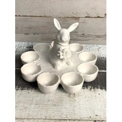 Home Goods Grace Teaware Bunny Estatuilla Porcelana Fina Porta Huevos