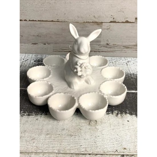 Home Goods Grace Teaware Bunny Estatuilla Porcelana Fina Porta Huevos