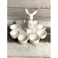 Home Goods Grace Teaware Bunny Estatuilla Porcelana Fina Porta Huevos