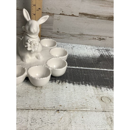 Home Goods Grace Teaware Bunny Estatuilla Porcelana Fina Porta Huevos