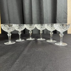 Juego de 6 copas de Sherbet vintage Waterford Crystal POWERSCOURT champán cupé