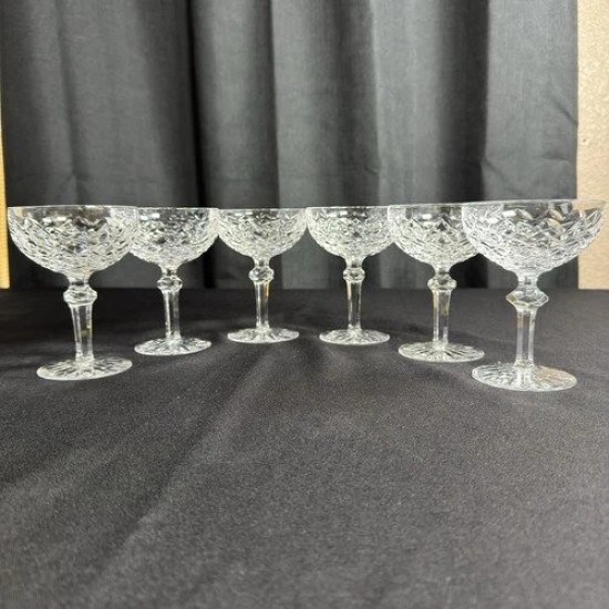 Juego de 6 copas de Sherbet vintage Waterford Crystal POWERSCOURT champán cupé