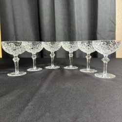 Juego de 6 copas de Sherbet vintage Waterford Crystal POWERSCOURT champán cupé