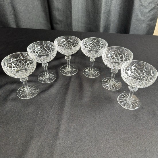 Juego de 6 copas de Sherbet vintage Waterford Crystal POWERSCOURT champán cupé