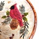 Plato de galletas Sonoma Home Goods 3D patrón Knollwood Chickadee & Cardinal 8 pulgadas