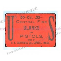 Artículos para el hogar decoración US Cartridge Co. 32 cartuchos en blanco para pistolas metal letrero de hojalata