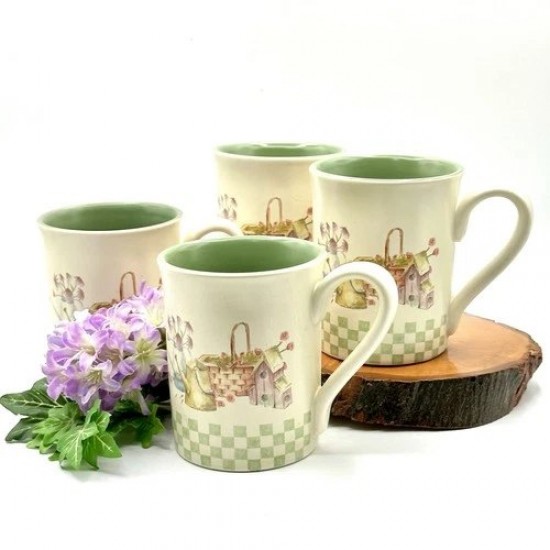 Juego de 4 tazas de café de gres Sonoma Home Goods In The Garden*