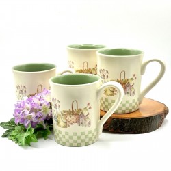 Juego de 4 tazas de café de gres Sonoma Home Goods In The Garden*
