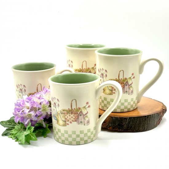 Juego de 4 tazas de café de gres Sonoma Home Goods In The Garden*