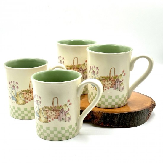 Juego de 4 tazas de café de gres Sonoma Home Goods In The Garden*