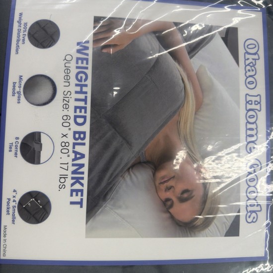 Manta con peso Okao Home Goods Queen 17 libras Gris