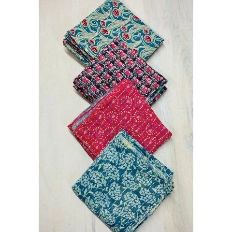 Venta al por mayor Lote Juego de servilletas de 100 piezas, 100 % algodón algodón kantha servilletas de mesa de comedor