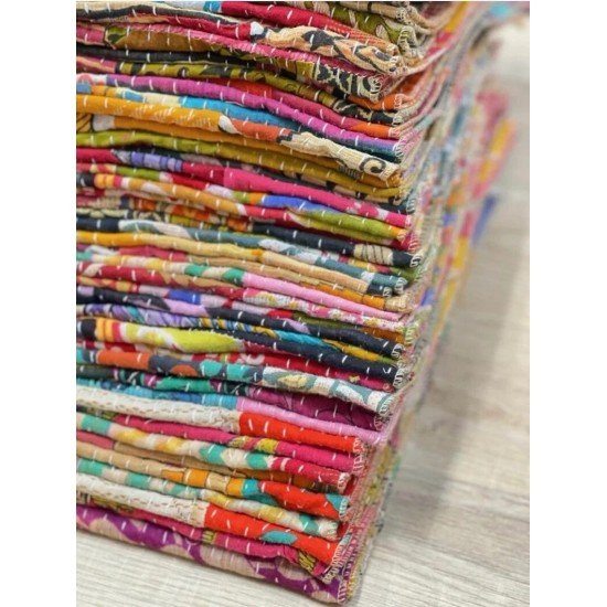 Venta al por mayor Lote Juego de servilletas de 100 piezas, 100 % algodón algodón kantha servilletas de mesa de comedor
