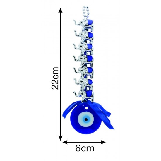 Colgante de Pared Elefante Mal de Ojo para Protección Hogares, Dije Buena Suerte, 22cm