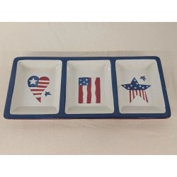Plato de servir Sonoma Home Goods patriótico dividido de 3 secciones