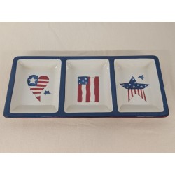 Plato de servir Sonoma Home Goods patriótico dividido de 3 secciones