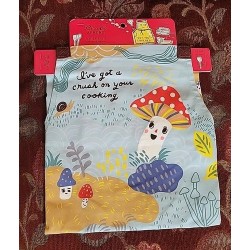 Nuevo con etiquetas Delantal Q Azul I’ve Got A Crush On Your Cooking Mushroom Print