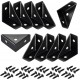 Juego de 4 soportes de estante para tubería Mark One Home Goods codo negro montaje en pared