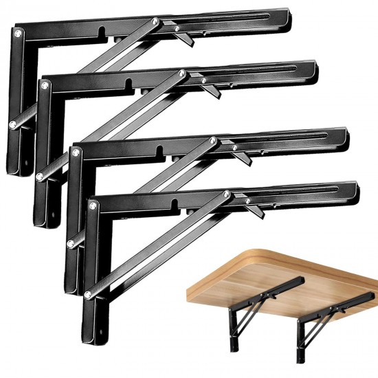 Juego de 4 soportes de estante para tubería Mark One Home Goods codo negro montaje en pared