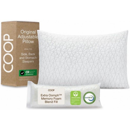 Coop Home Goods The Original Almohada Ajustable Cama Microfibra Espuma con Memoria King