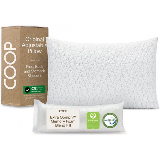 Almohada ajustable original Coop Home Goods, almohada de cama tamaño queen para dormir