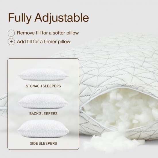 Almohada ajustable original Coop Home Goods, almohada de cama tamaño queen para dormir