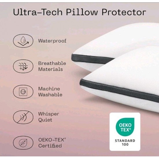 Funda de almohada gris protectora para niños pequeños Coop Home Goods Ultra-Tech